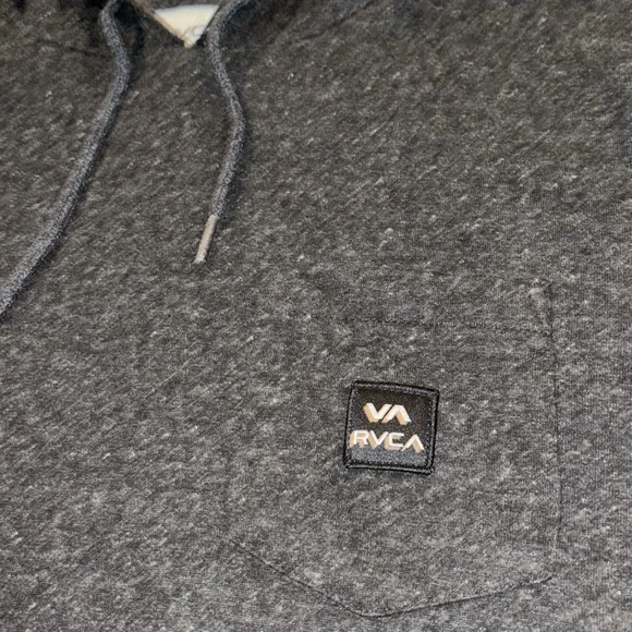 RVCA men’s grey pullover hooded shirt size large - Picture 2 of 8